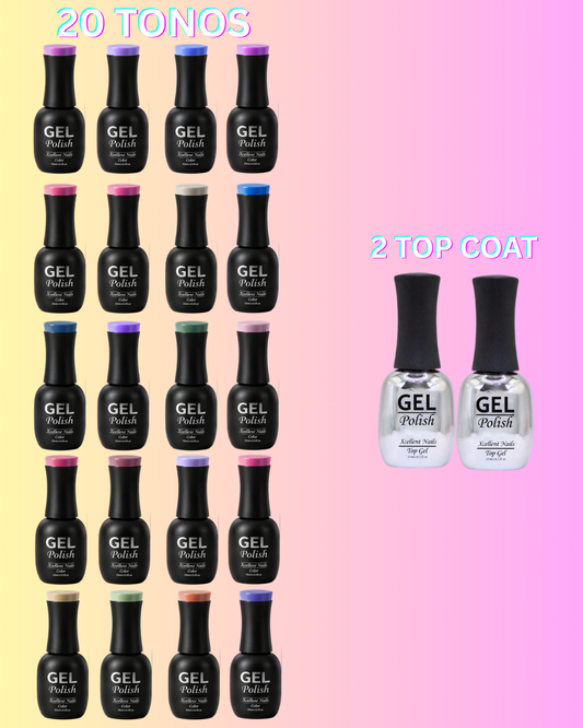 👉 “Kit de 20 geles + 2 top coat para asegurar retorno de clientas y ganar más 💅”