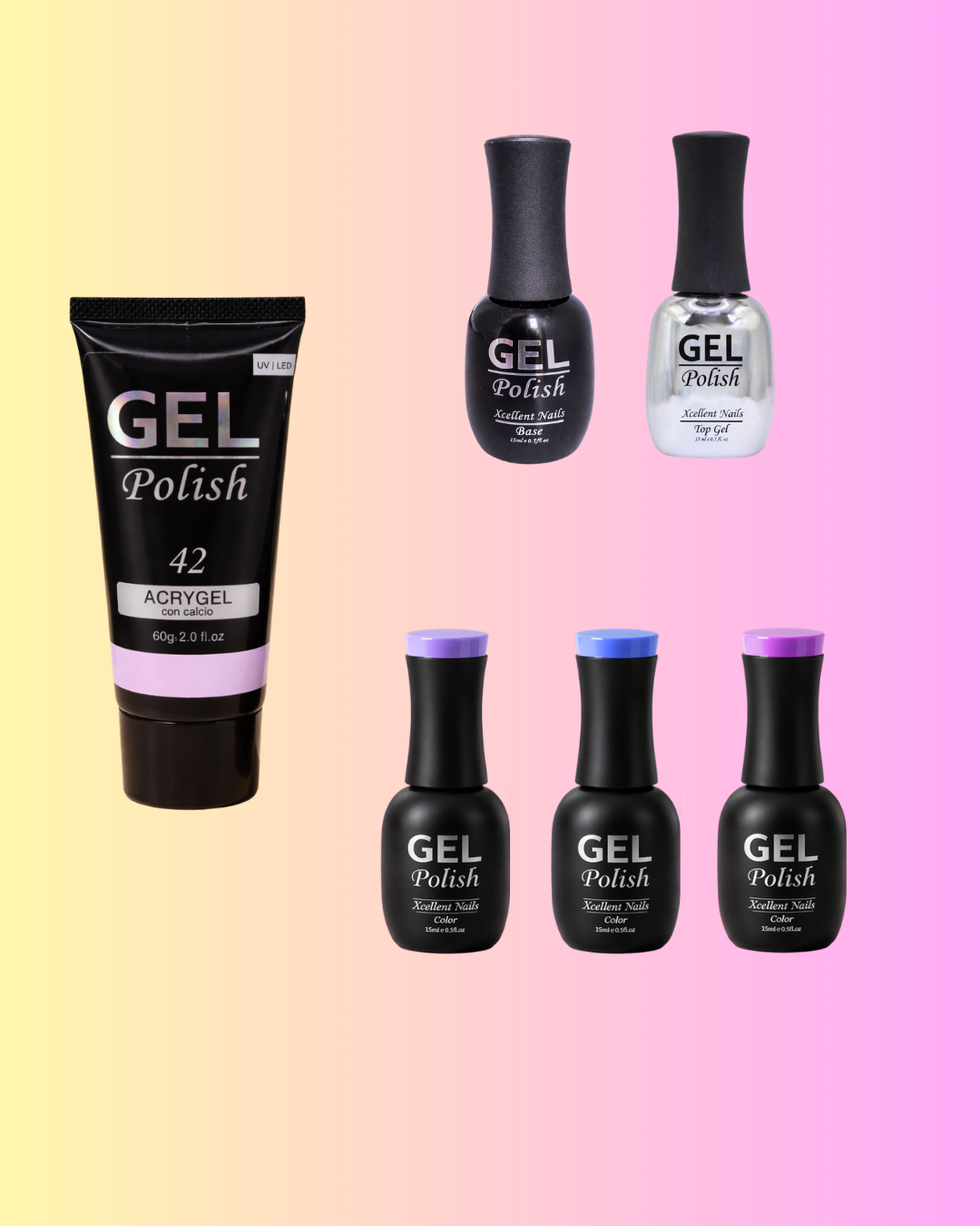 KIT TECNICA PRO BASIC (1 ACRYGEL + 1 BASE + 1 TOP +3 TONOS)